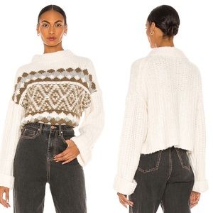NWT Free People Alpine Knit Pullover Mock Neck Sweater